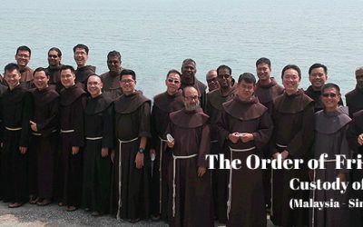 Franciscan friars gather at the assembly in preparation for Chapter.