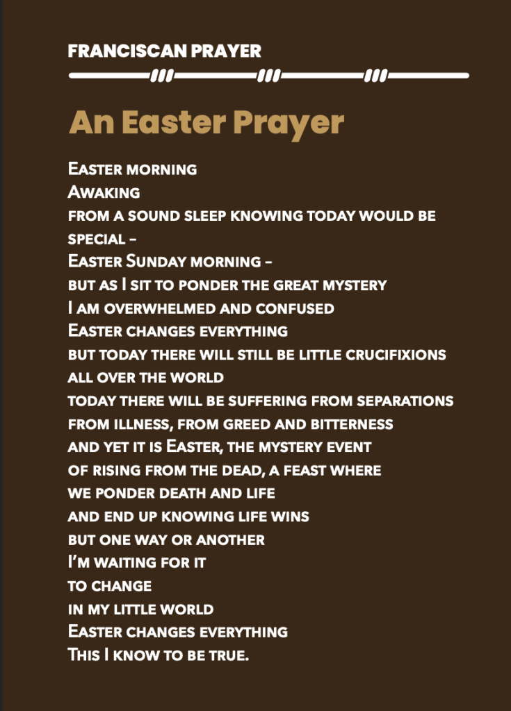 Franciscan Prayer An Easter Prayer Franciscan Friars Custody of