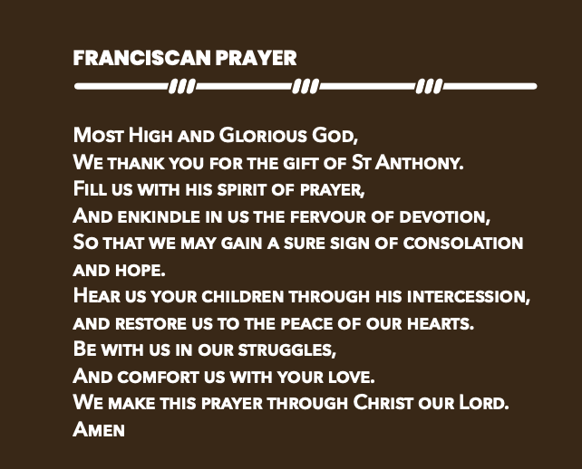 Franciscan Prayer : For the Gift of St Anthony - Franciscan Friars