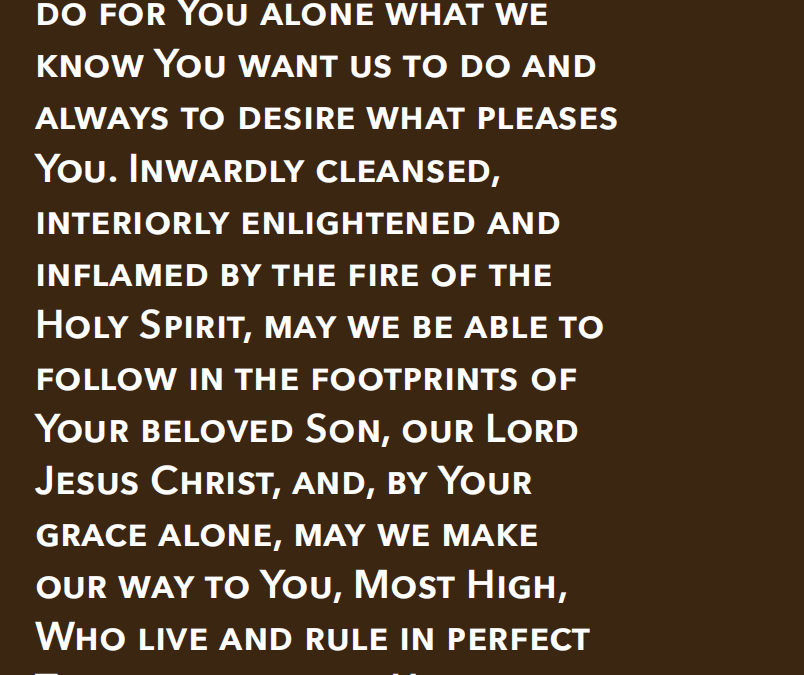 Prayer in the letter of St Francis of Assisi to the entire Order just before he died, 1225-1226