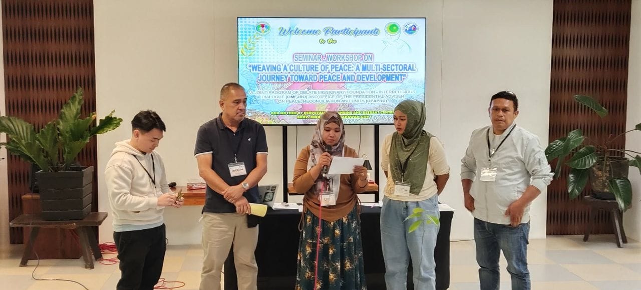 At a workshop, “Weaving A Culture of Peace”.